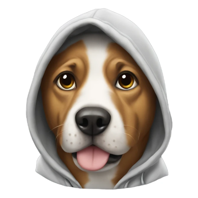 Dog wearing hoodie sticker