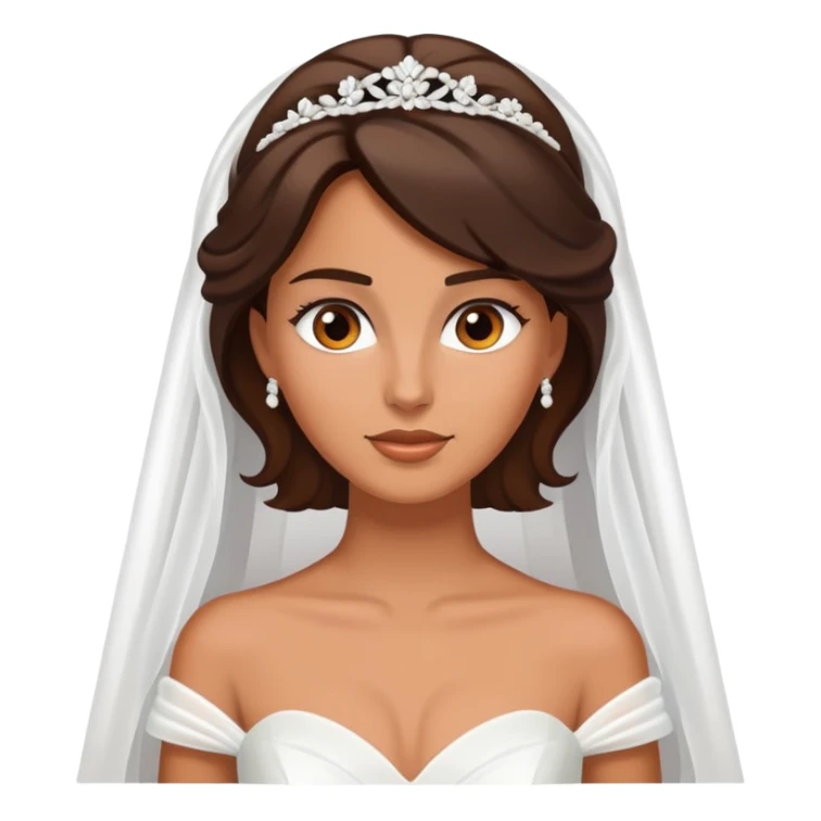Brunette tanned woman in white wedding dress sticker