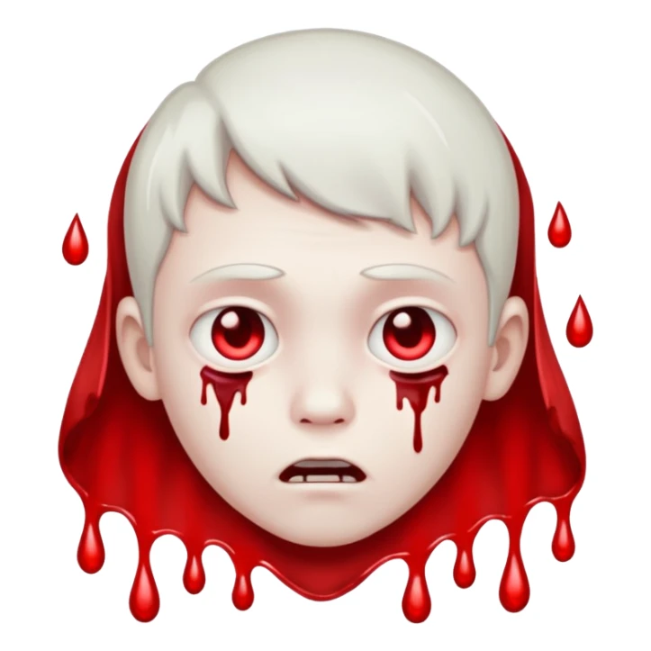 ghost boy face with blood tears sticker