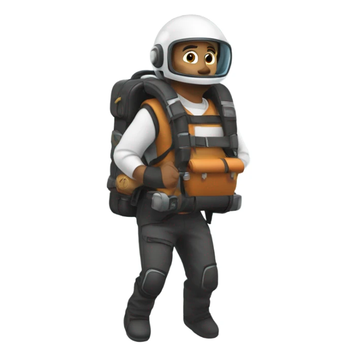 Elija wood with a jet pack  sticker