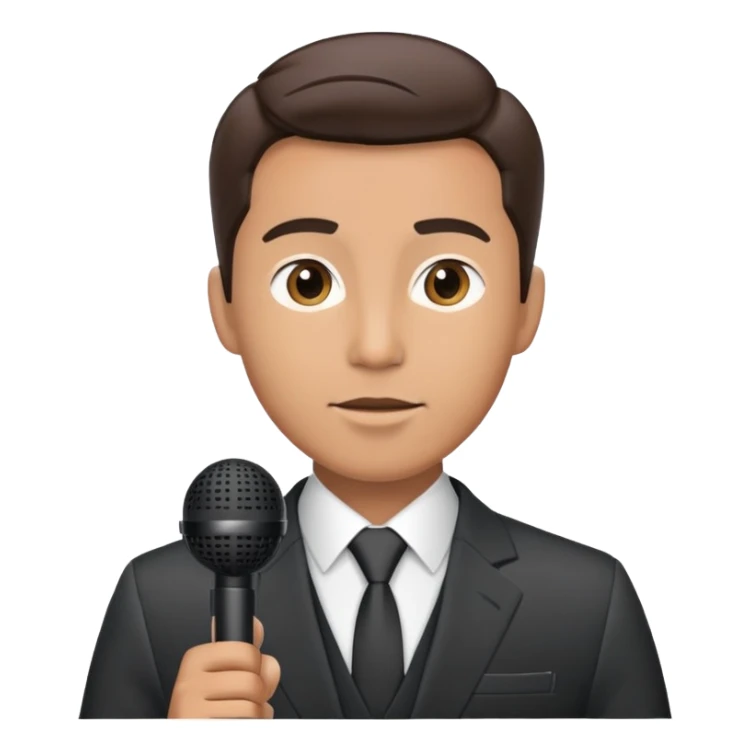 Vavinews Man, news reporter with microphone and suit sticker