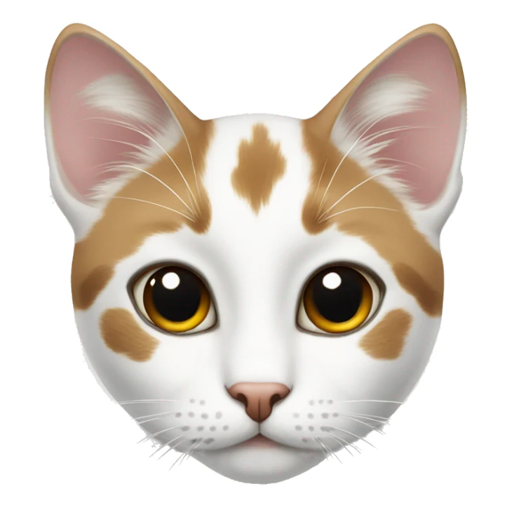 white cat with brown spots and kind eyes sticker