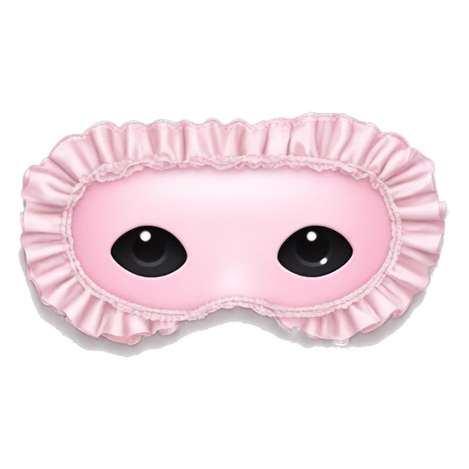 Light pink Frilly satin sleep mask without eyes sticker