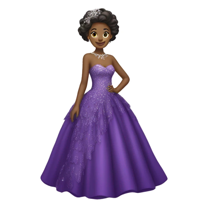 Purple gown with gems and lace sticker