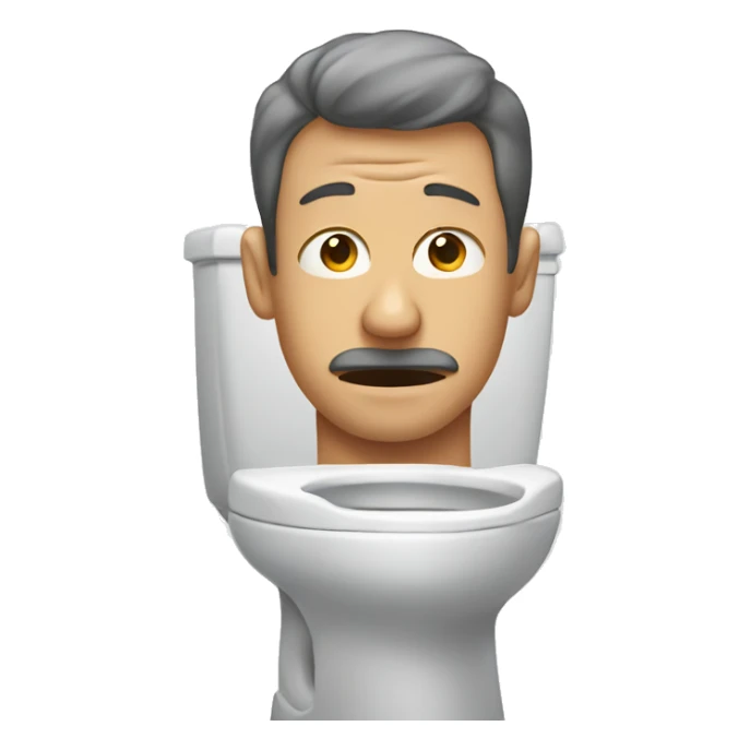 a man that sticks his head out a toilet sticker