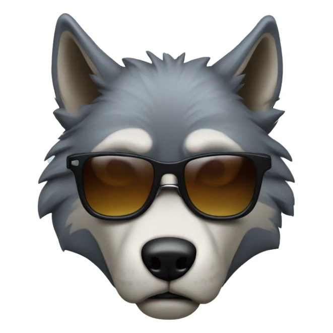 angry wolf wearing suit and sunglasses  sticker