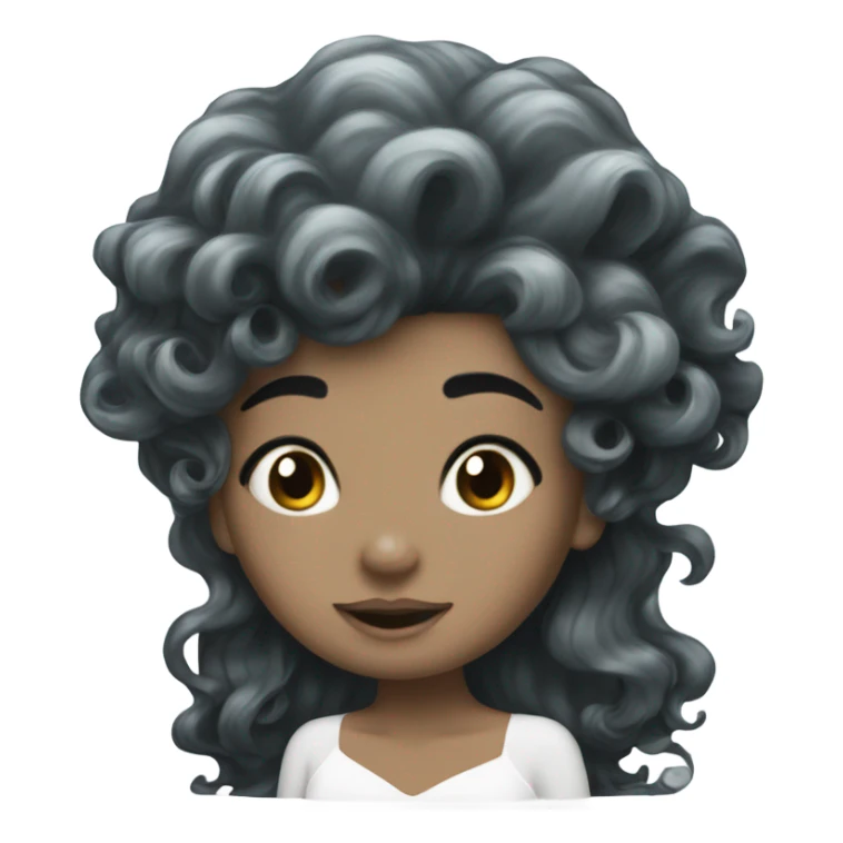 White mermaid with curly black hair  sticker