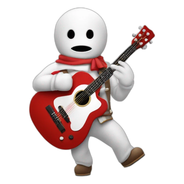 Bonhomme sur une guitare rouge sticker