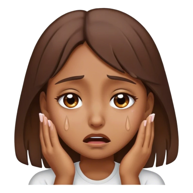 Brown girl brown hair crying  sticker