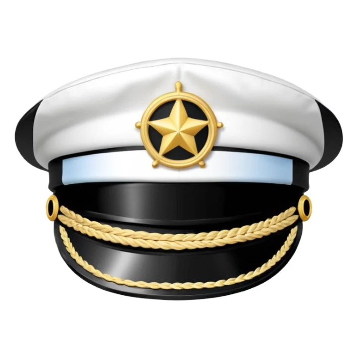 white captain hat closeup alone sticker