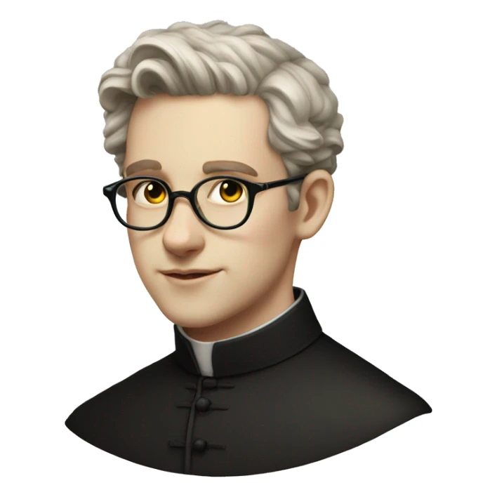 victorian priest young man with glasses white skin sticker