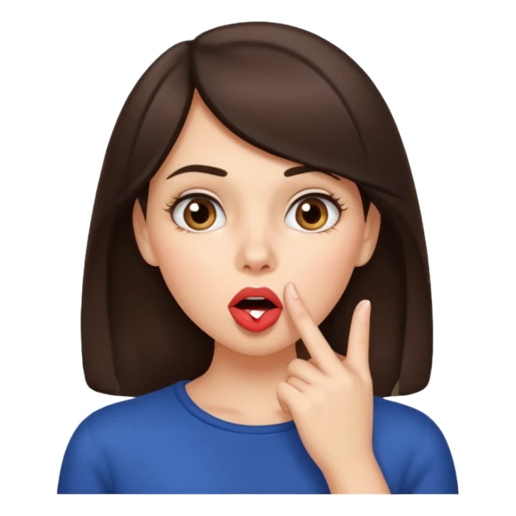 shhh wow brunette girl sticker