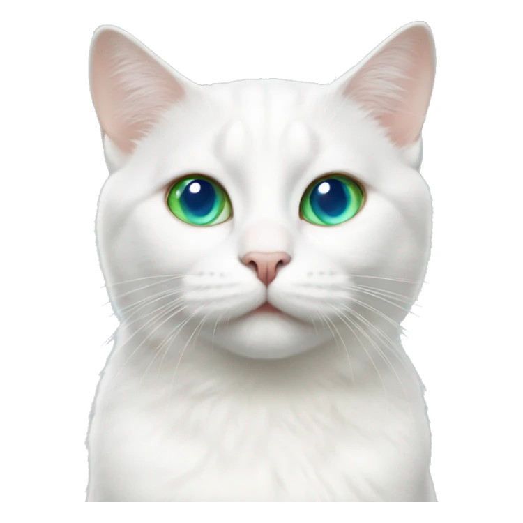 White cat with blue And green heterochromia sticker