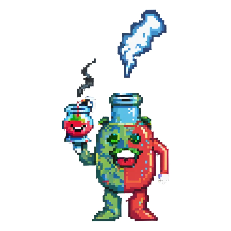 Kool-Aid man smoking a bong sticker