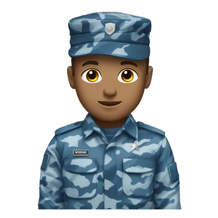 Blue camouflage uniform light skin boy sticker