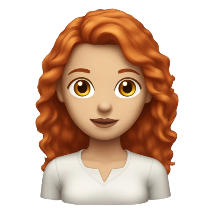 Redhead woman with long hair and amber eyes sticker