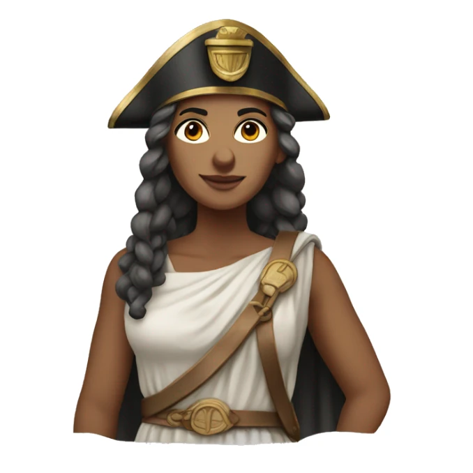 Ancient Greek female ship captain at the hlm sticker