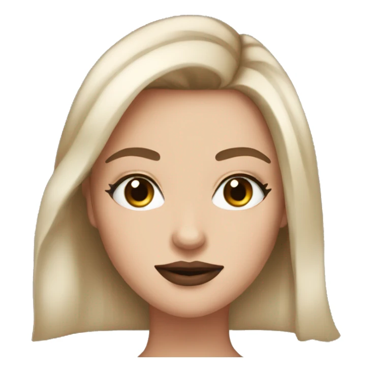 Brunette white girl with big lips and lashes sticker