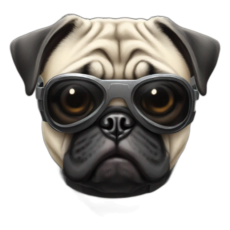 pug with black sunglasses and wearing a cyberpunk suit sticker