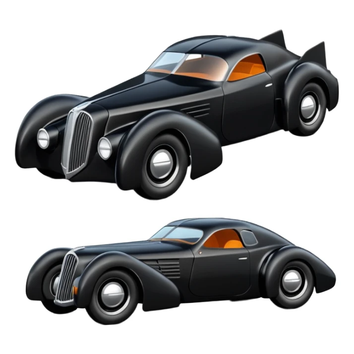  the animated series aerodynamic futuristic Batmobile loosely based on 1936 cord 812 (flat long faceted body) stealthy understated hot rod  sticker