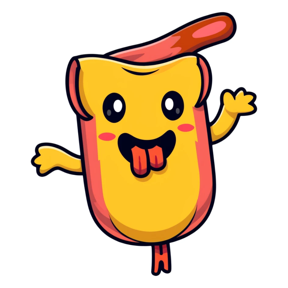 tongue out emoji holding a bacon strip sticker