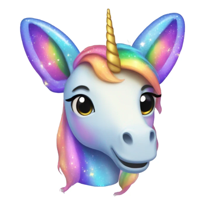 Whimsical rainbow unicorn horned sparkling butterfly  sticker