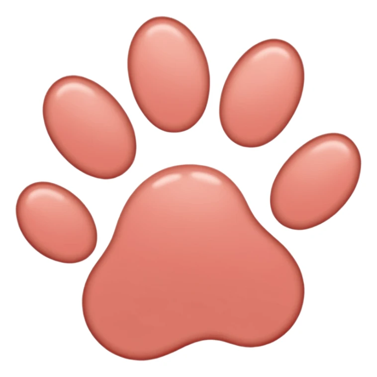 a very light pale pastel red pawprint sticker