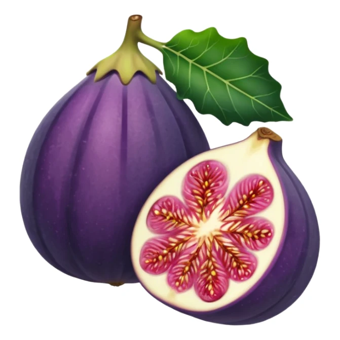 Please create a emoji of a single half of a fig  sticker