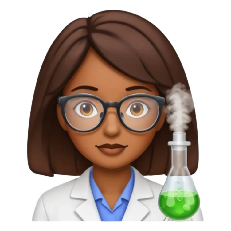 a woman scientist wearing glasses sticker