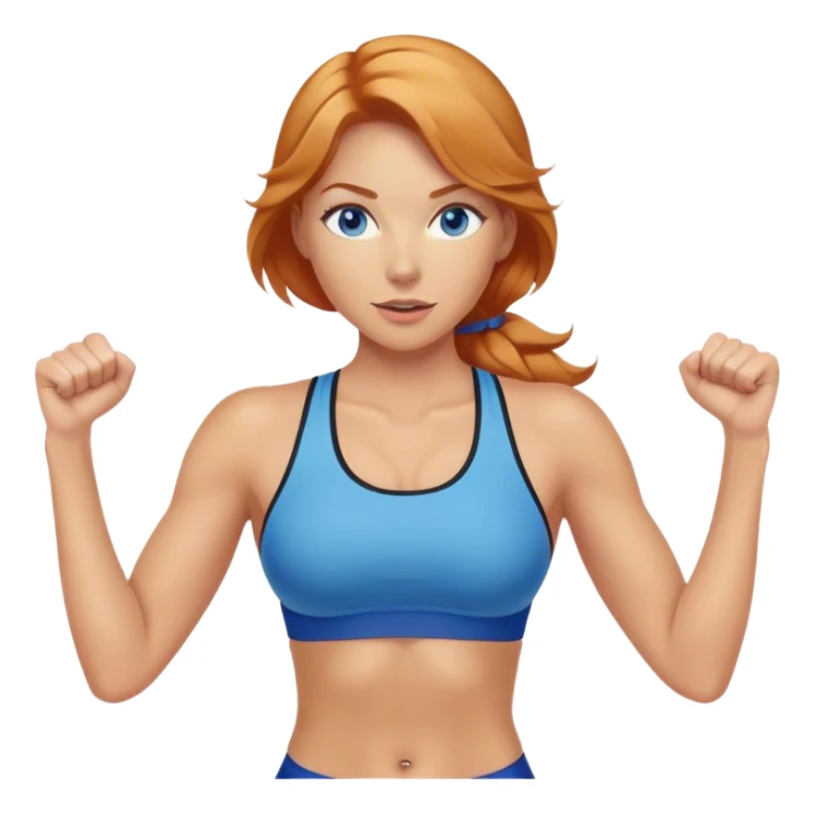 Strawberry Blonde woman with blue eyes exercising sticker