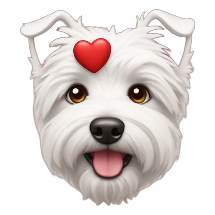 Perro westie con corazones rojos en los ojos sticker