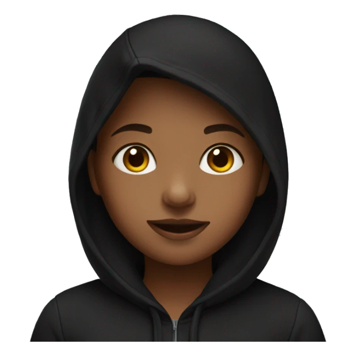 Girl wearing black hoodie sticker