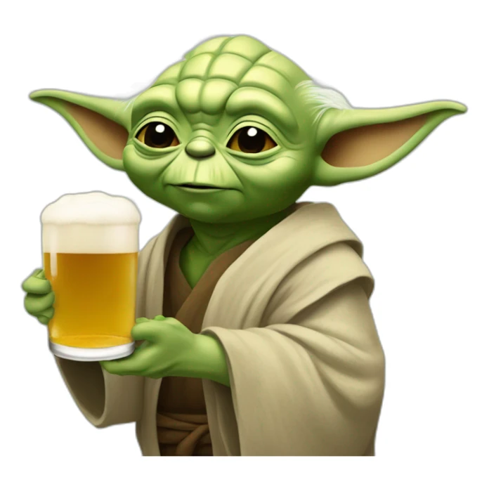 Yoda qui bois une biere sticker