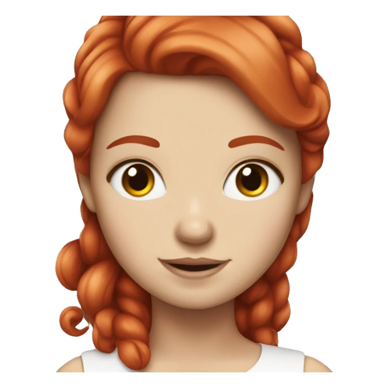 White girl with cherry red hair sticker