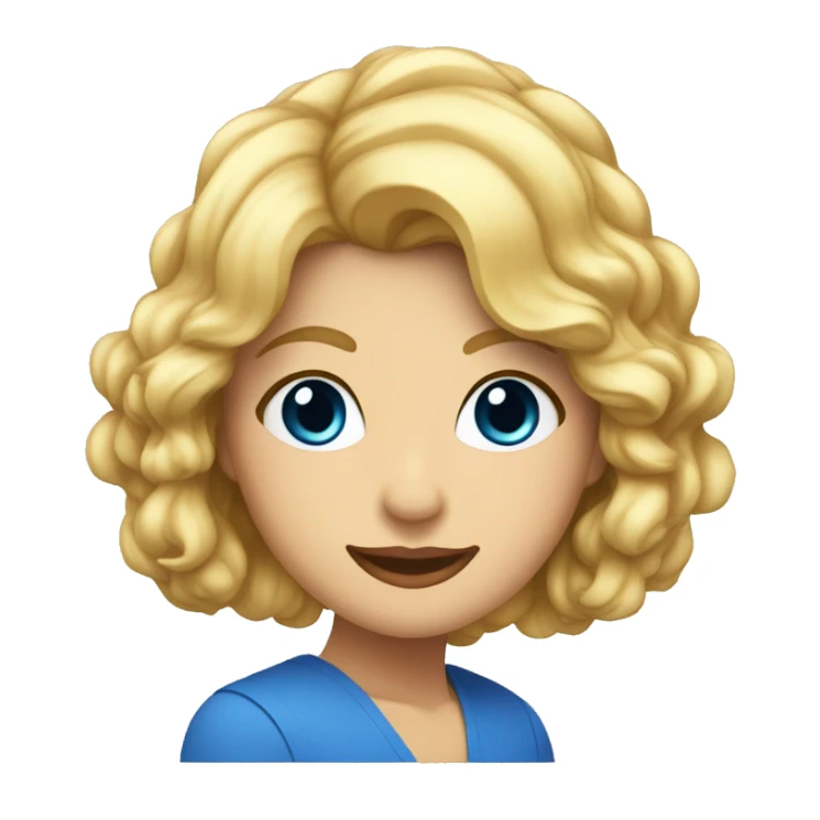 Maestra con pelo ondulado y corto rubia y ojos azules sticker