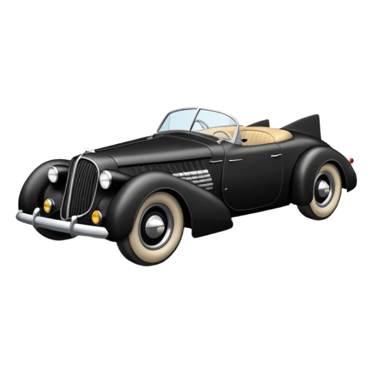  the animated series Batmobile loosely based on 1936 cord 812 (flat long square body line) stealthy understated rat rod  sticker