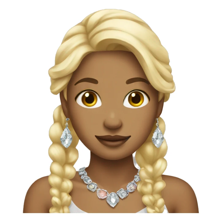 blonde girl with jewelry sticker