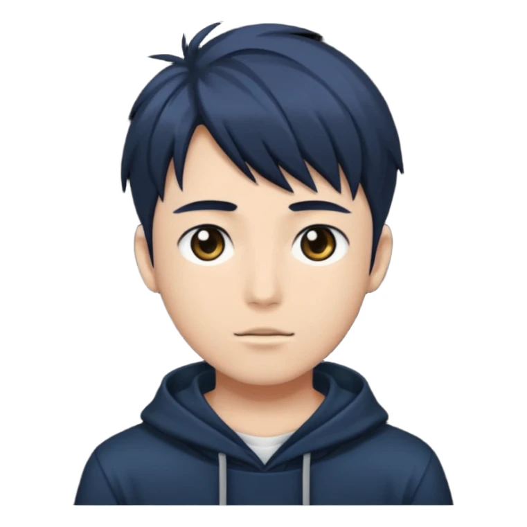 A dark anime-style illustration of a young man sticker