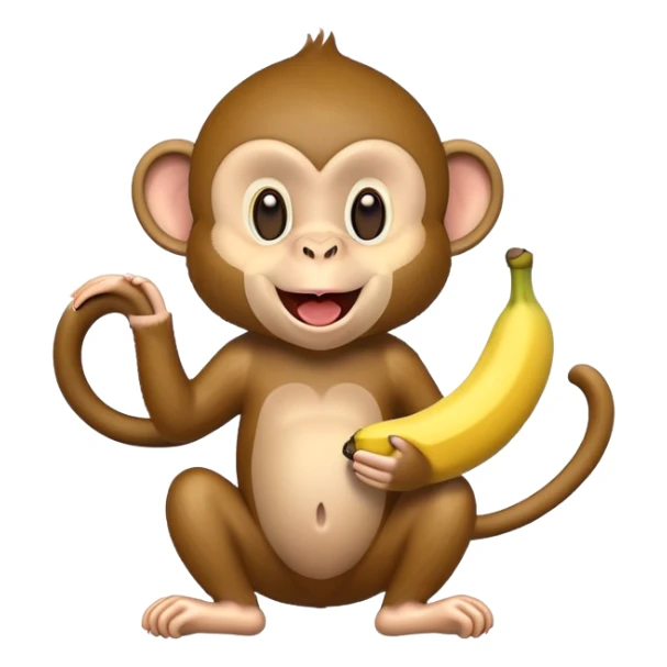 a monkey with a banana in its mouth sticker
