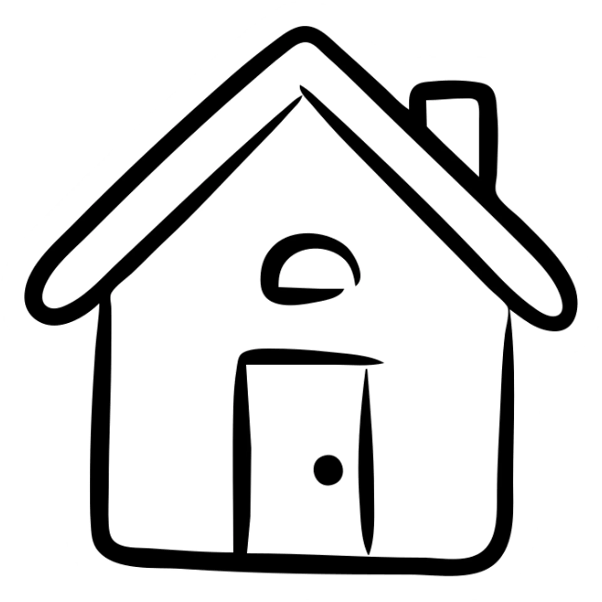 Home house with roof and door sticker