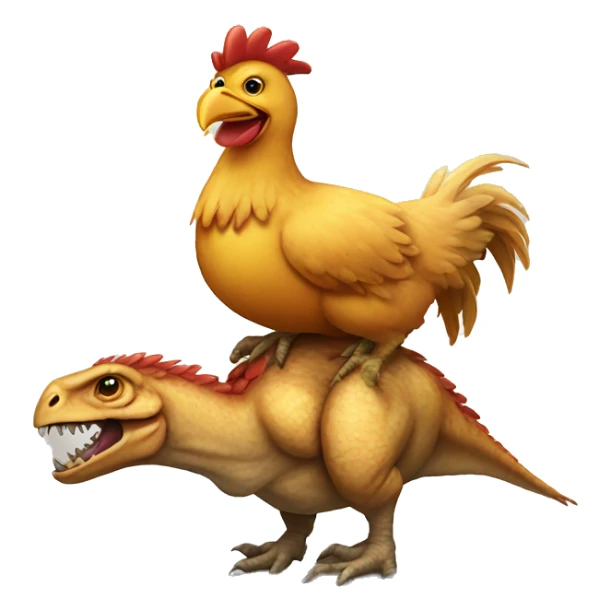 Chicken riding a dinosaur  sticker
