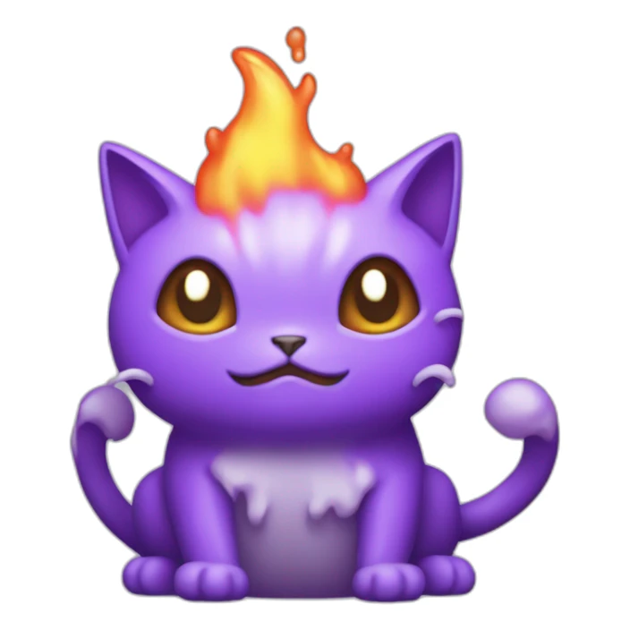 Melting-Sitting-poison-type-pokemon-purple-cat sticker