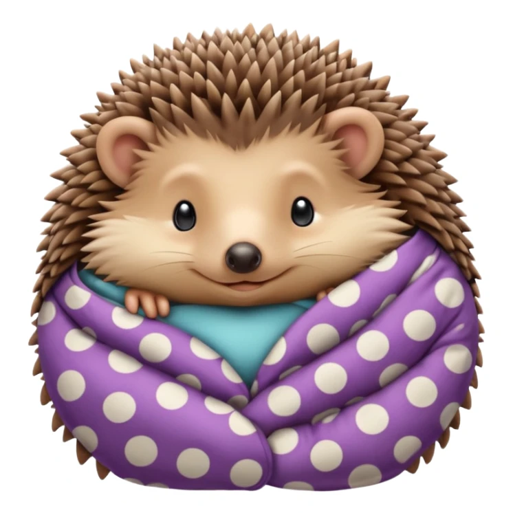 hedgehog in pajama curled up sticker