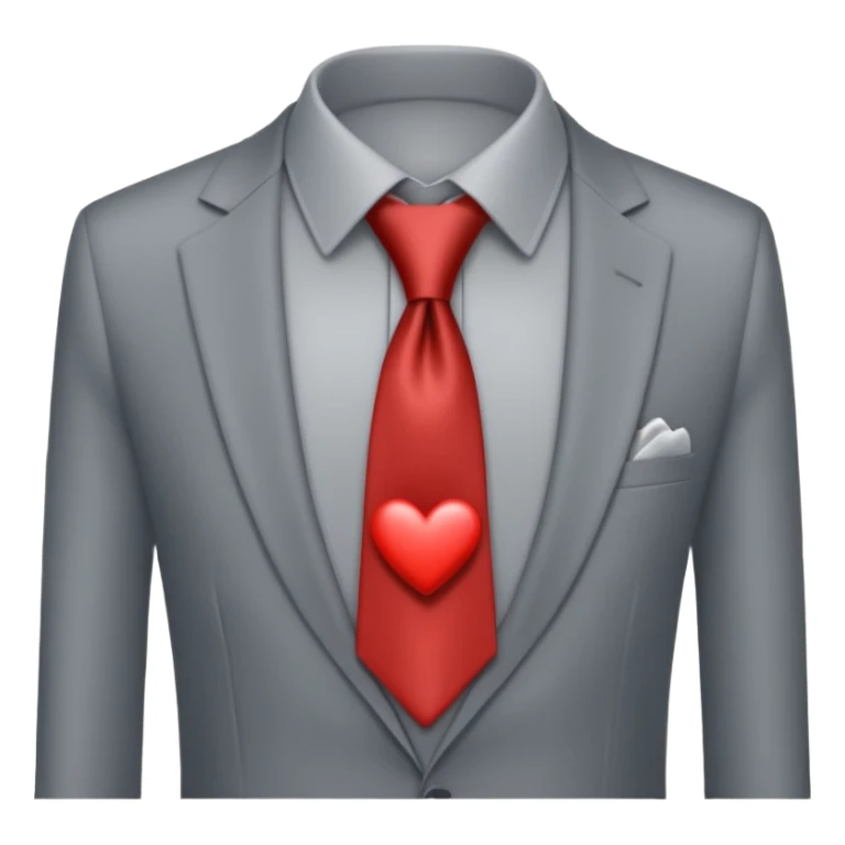  grey necktie with grey heart sticker
