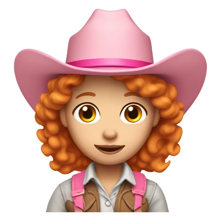 Ginger white girl with pink cowboy hat sticker