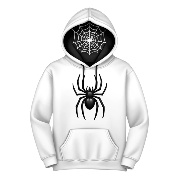The Black Sp5der Hoodie features a black base with distinctive middle spot where there is a spider web on it sticker