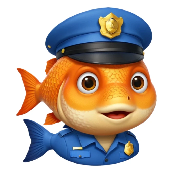 ORENGE COLOR FİSH WİTH POLİCE HAT sticker