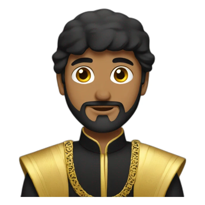 arab prince wearing black and gold talking sticker
