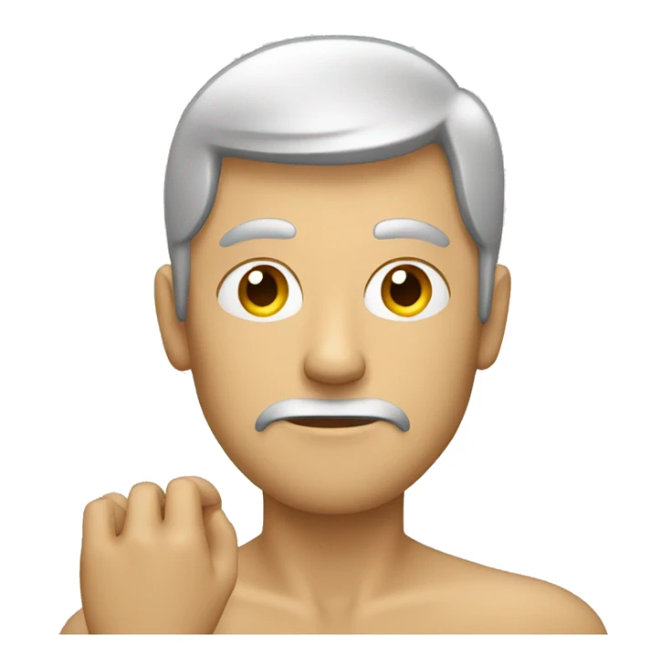 a man with one hand completely covering one eye sticker