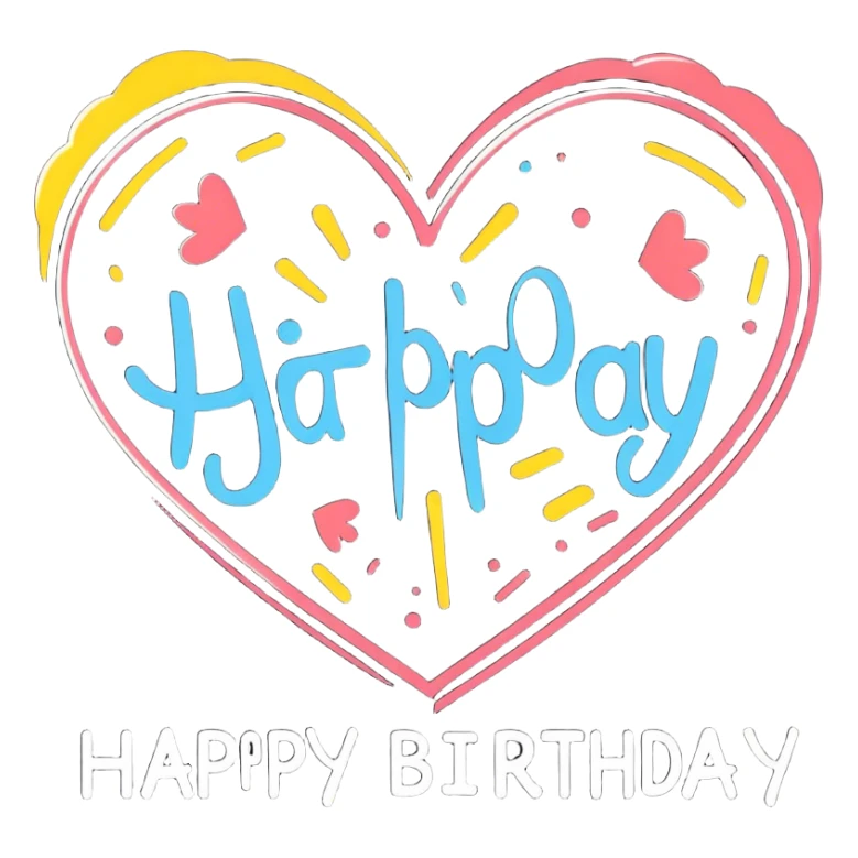 Explosion of heart happy birthday the big 20 sticker